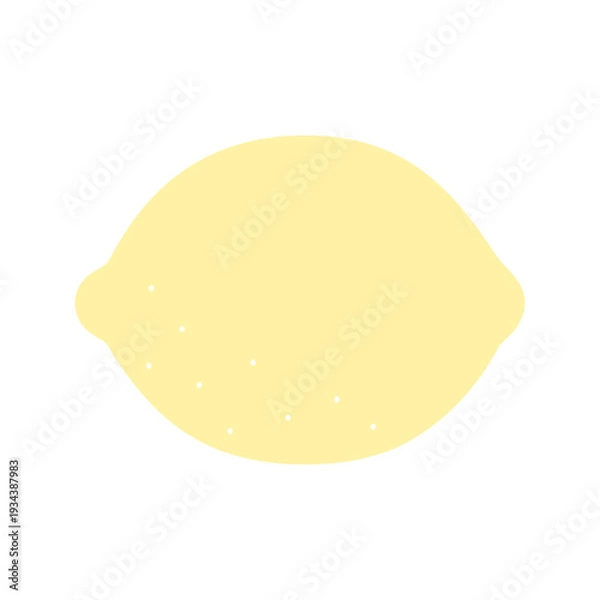 Obraz レモンのシンプルアイコン（イエロー・フラット）