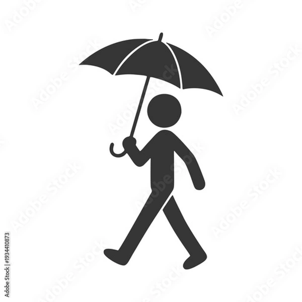 Obraz 傘を差す人物のシルエットアイコン