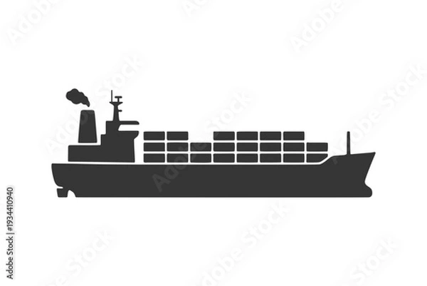 Obraz コンテナ船のシルエットアイコン