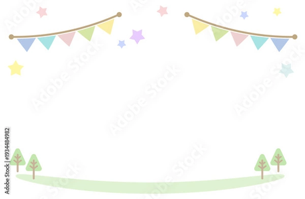 Obraz カラフルなフラッグの背景フレーム