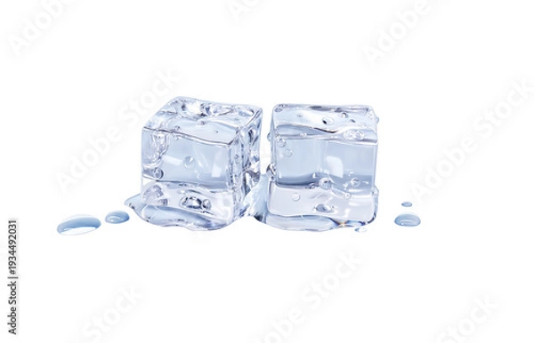 Obraz 氷 イラスト リアル キューブ