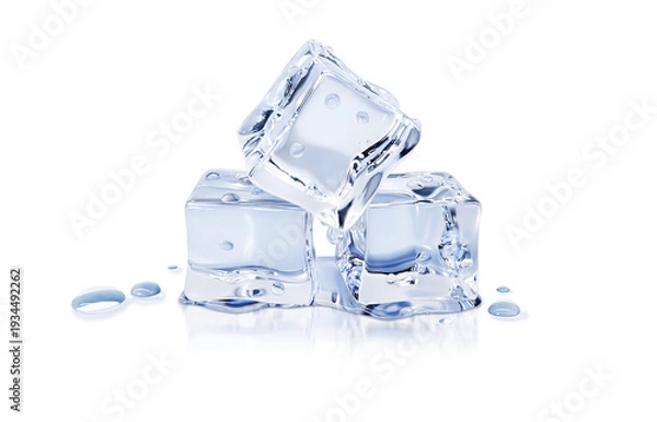 Obraz 氷 イラスト リアル キューブ