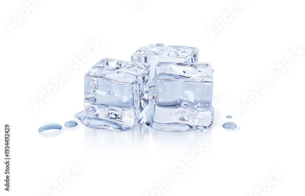 Obraz 氷 イラスト リアル キューブ