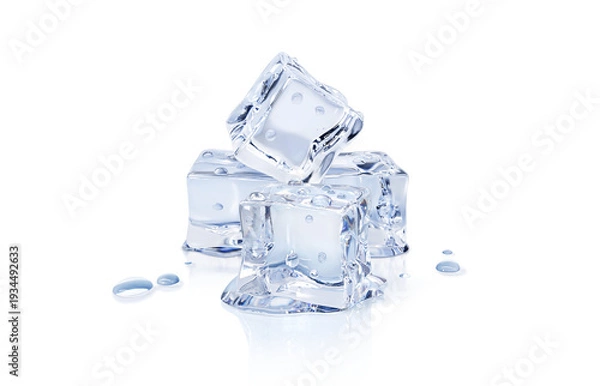 Obraz 氷 イラスト リアル キューブ