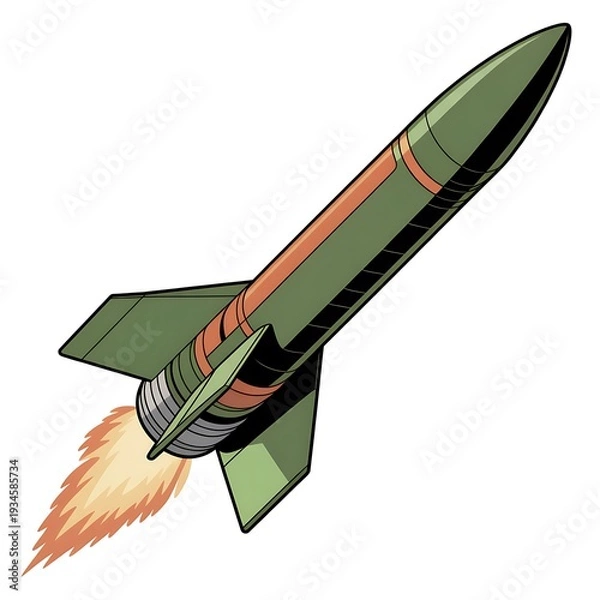 Obraz green missile launching into space