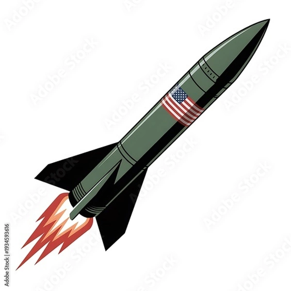 Obraz American rocket launching into space