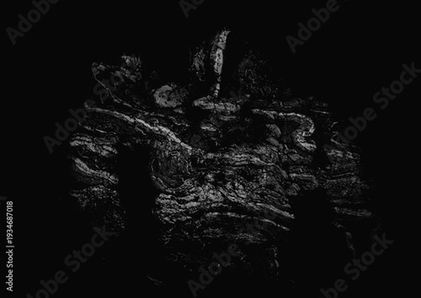 Obraz ゴーレムをイメージした抽象水墨障壁画　壁紙