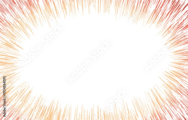 Obraz 情熱的な赤とオレンジの集中線・スピード線背景