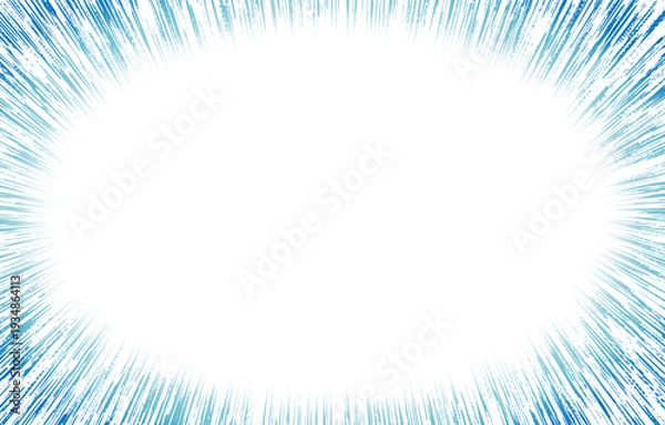 Obraz 爽やかな水色の集中線・スピード線背景