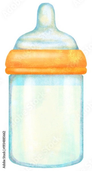Obraz ミルクの入った哺乳瓶のイラスト