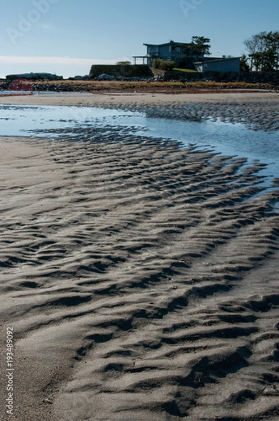Fototapeta Low tide at a beach in New Hampshire