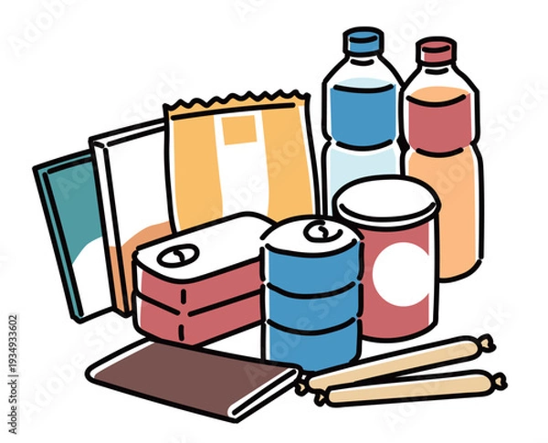 Obraz 防災用の非常食_カラー