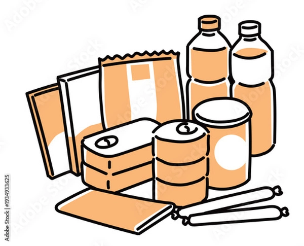 Obraz 防災用の非常食_単色