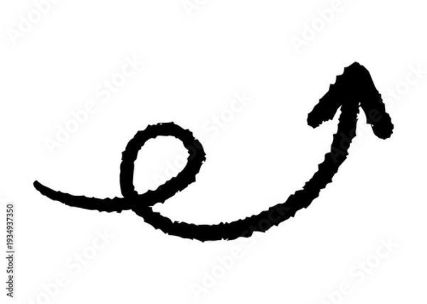 Obraz 手書きのくるくる矢印 上向き 上昇