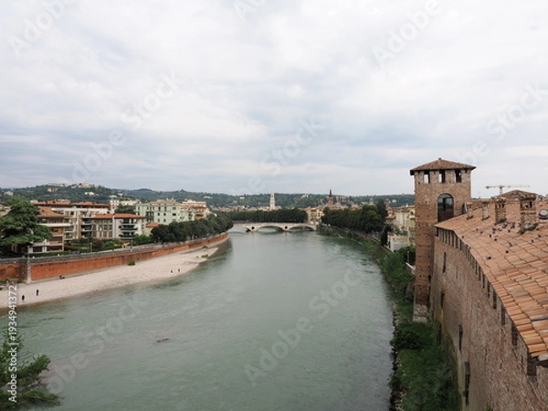 Obraz イタリア　ヴェローナ　アディジェ川