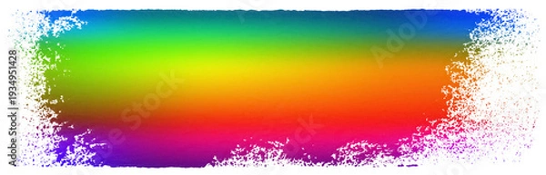 Obraz 手書きのブラシストローク、多彩に繋がる虹色グラデーション