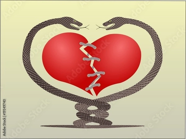 Obraz snake heart  string