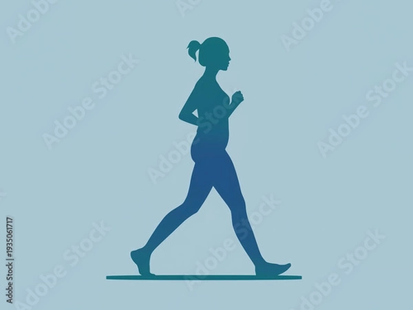 Obraz ウォーキングする女性のシルエット