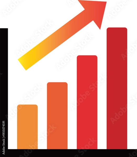 Obraz 上昇する棒グラフ　アイコン