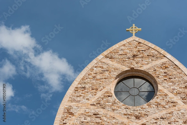 Fototapeta Closeup of the top of the Ave Maria oratory in Ave Maria, Florida