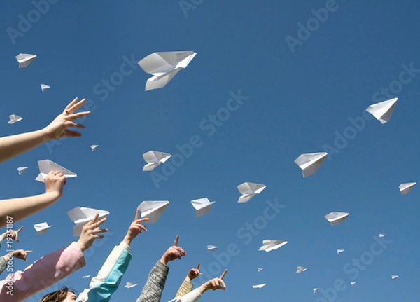 Obraz papierowe samoloty