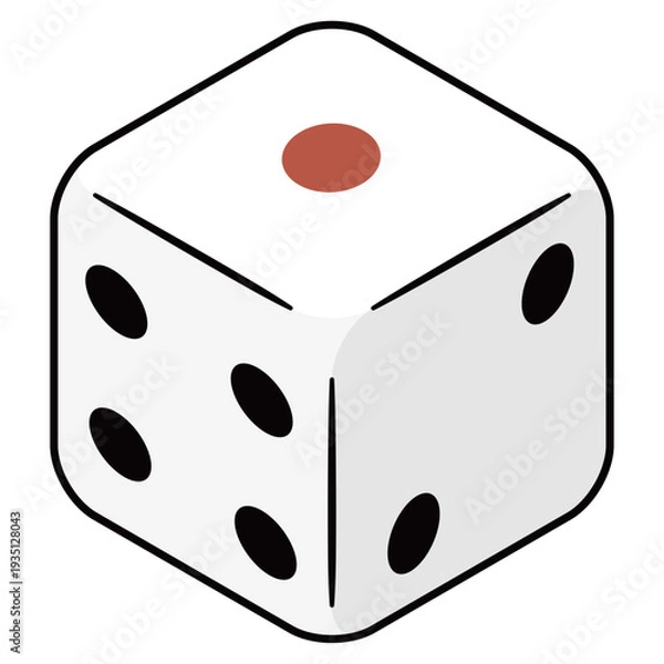 Obraz 太線で描かれたサイコロのアイコン素材