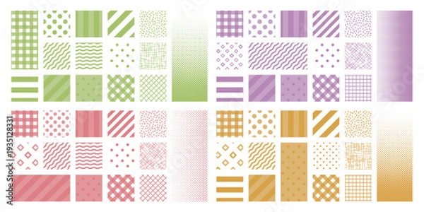 Obraz 幾何学模様のシームレスパターン背景スウォッチセット