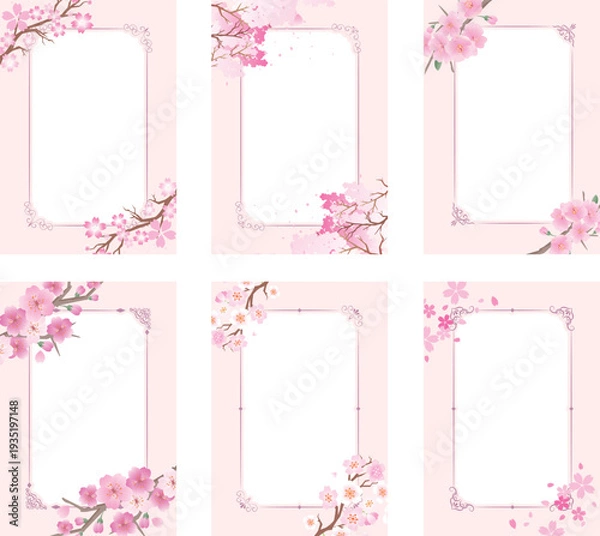 Obraz フレーム飾り枠　桜の花