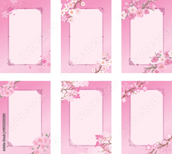 Obraz フレーム飾り枠　桜の花