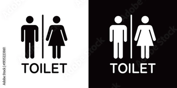 Obraz 男子トイレ・女子トイレ・お手洗い・ピクトグラムアイコン (ベクター)