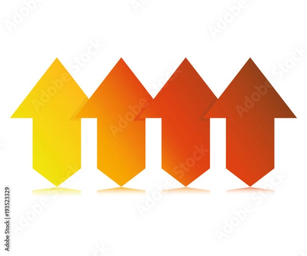 Fototapeta red arrow process and step diagram