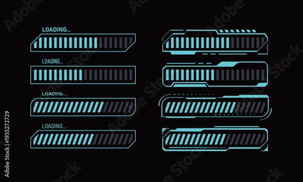 Obraz サイバー風ローディングバー・プログレスインジケーターセット