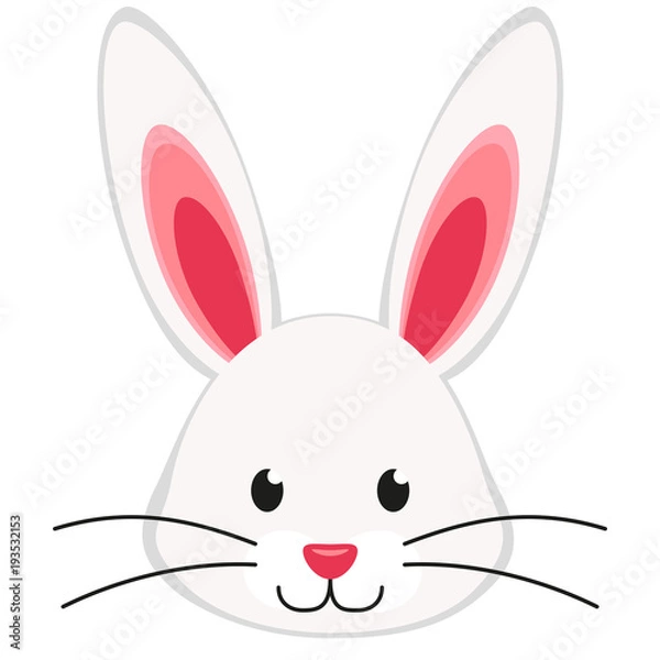 Fototapeta Cartoon rabbit bunny face icon poster.