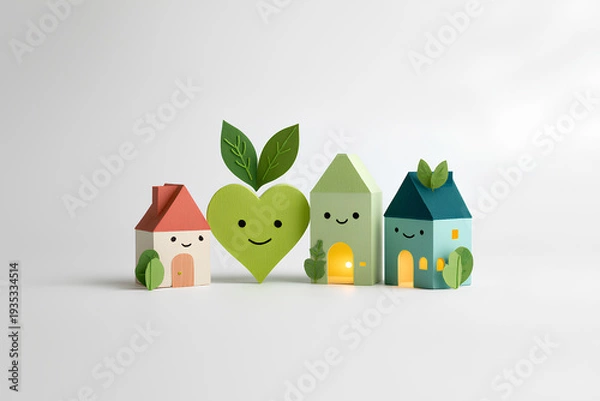 Obraz ペーパークラフトで描くハートあふれる皆に優しい街づくり