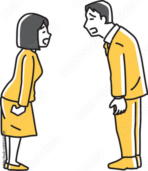 Obraz 呆れあう男女社員