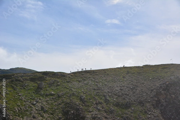 Obraz 稜線を歩く登山者