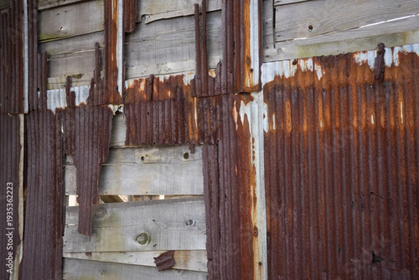 Obraz 錆びたトタンの波板