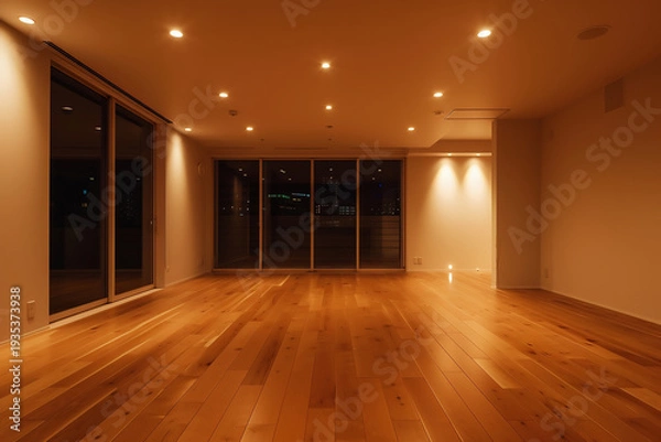 Obraz 夜の空のリビングルーム