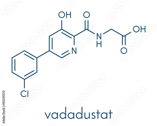 Fototapeta Vadadustat drug molecule.  Skeletal formula.