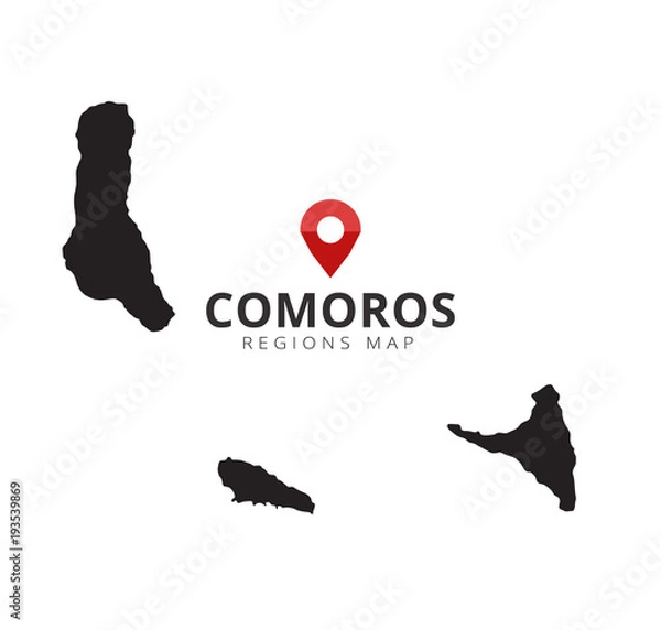 Obraz Mapa Komorów