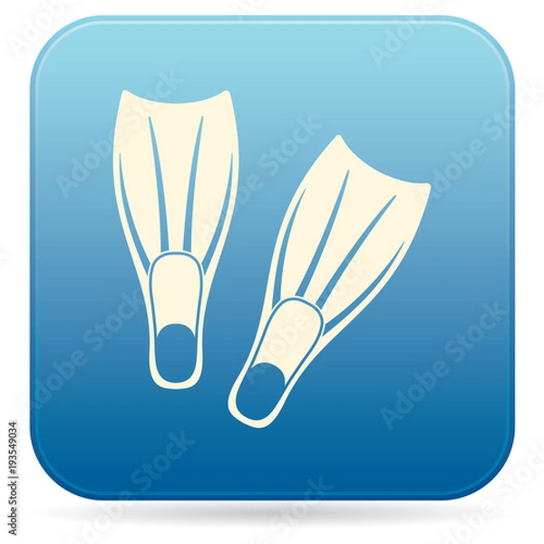 Fototapeta Diving flippers icon