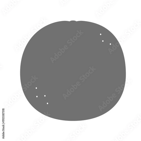 Obraz グレープフルーツのシンプルシルエットアイコン（モノクロ）