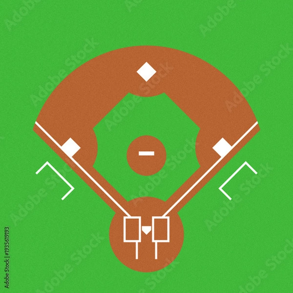 Obraz 野球コートのイラスト