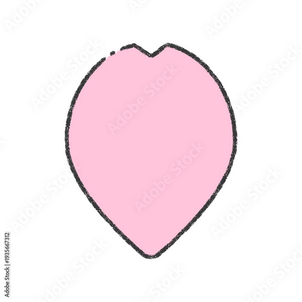 Obraz 手描きの桜の花びらの線画フレーム素材 - 春･卒入学･日本のイメージのシンプルでかわいい装飾イラスト