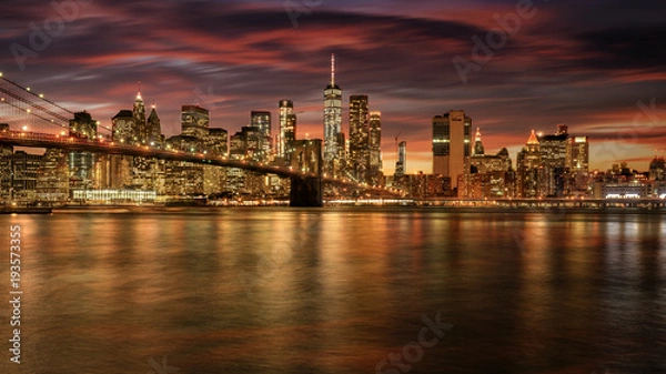 Obraz new york sunset