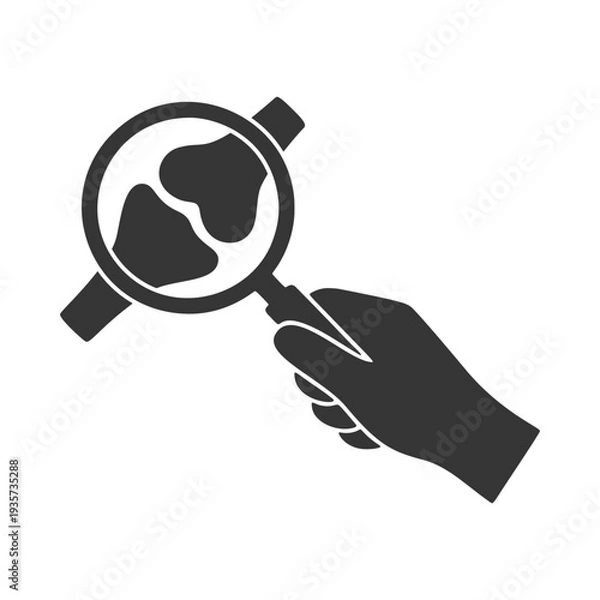 Obraz ルーペを持つ手のシルエットアイコン　関節