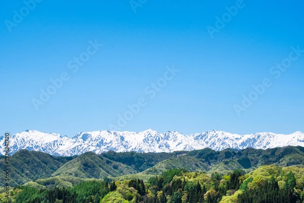 Obraz 北アルプス　春　小川村