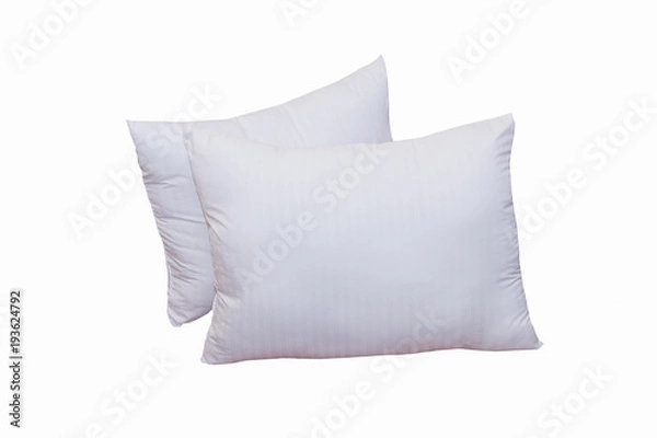 Fototapeta close up of a white pillow on white background