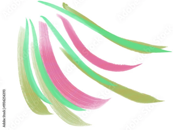 Obraz 和のカラフルな羽根のようなストロークイラスト