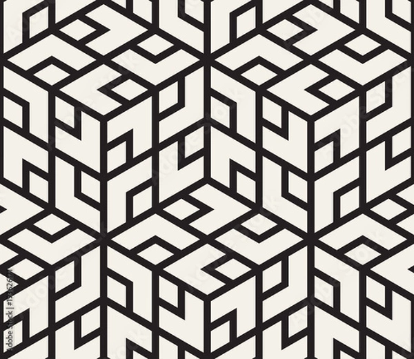 Fototapeta Vector seamless pattern. Modern stylish abstract texture. Repeating geometric tiles